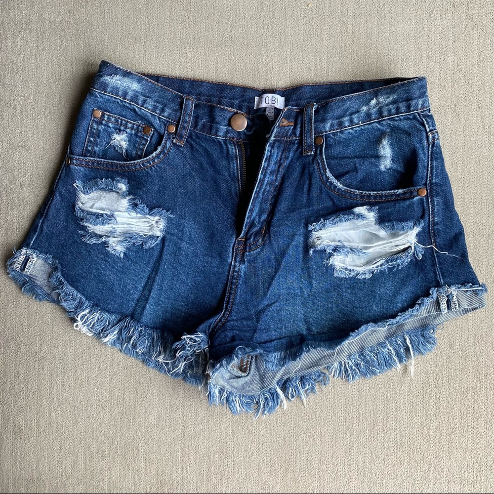 Denim high waisted shorts